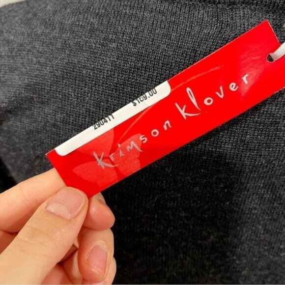 Krimson Klover 100% Merino wool long sleeve v-neck sweater dress - Picture 6 of 12